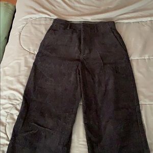 Wide leg high rise corduroy pants.